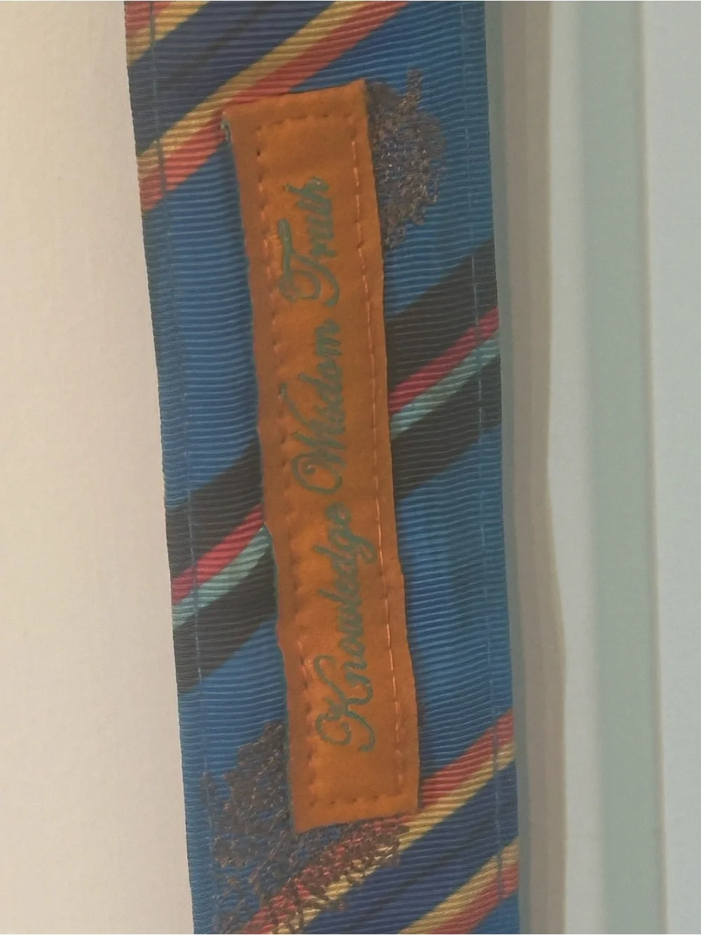 Robert Graham Blue and Orange Striped Men’s Fabric D-Ring Belt